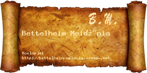 Bettelheim Melánia névjegykártya